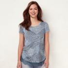 Women's Lc Lauren Conrad Lace-trim Top, Size: Xs, Dark Grey