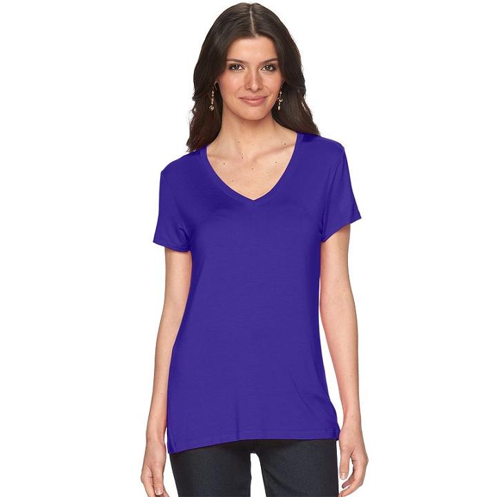 Women's Apt. 9&reg; Essential Tee, Size: Small, Drk Purple