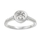 Brilliance In Motion 1/5 Carat T.w. Diamond Sterling Silver Circle Ring, Women's, Size: 8, White
