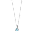 Sterling Silver Trillion Sky Blue Topaz & Cubic Zirconia Pendant Necklace, Women's