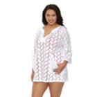 Plus Size Beach Scene Bonita Crochet Tunic Cover-up, Women's, Size: 2xl, White