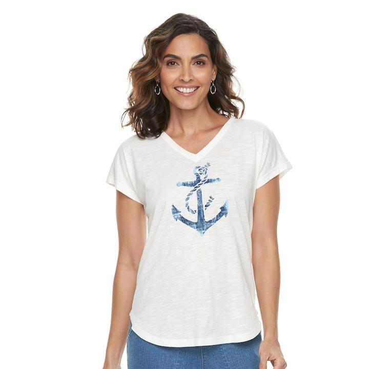 Women's Caribbean Joe Graphic Tee, Size: Large, Natural