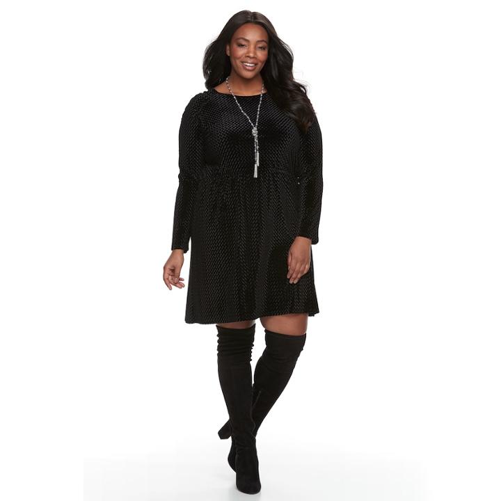 Plus Size Apt. 9&reg; Ruched Waist Dress, Women's, Size: 0x, Black