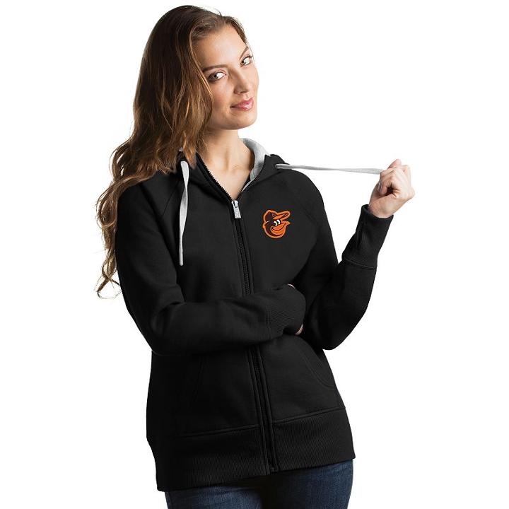 Women's Antigua Baltimore Orioles Victory Full-zip Hoodie, Size: Small, Black