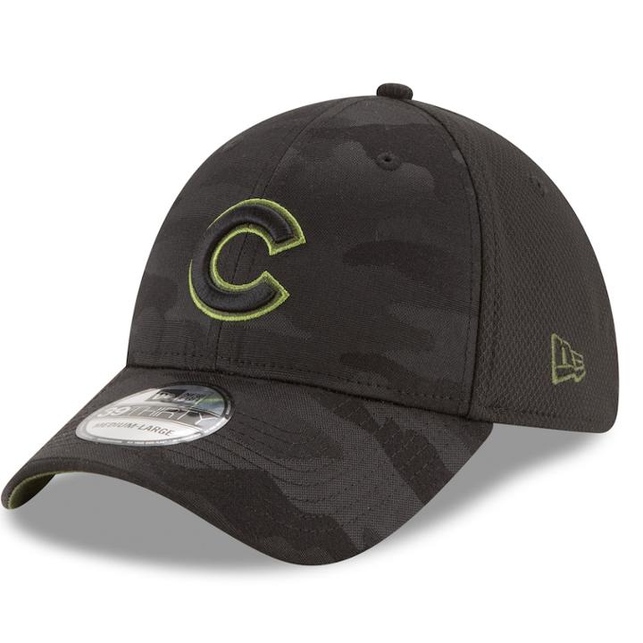 Adult New Era Chicago Cubs 39thirty Memorial Day Flex-fit Cap, Men's, Size: Medium/large, Black