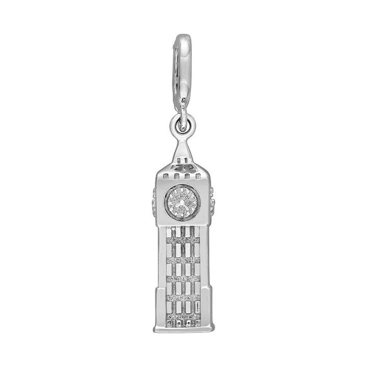 Laura Ashley Great Britain Collection Sterling Silver Big Ben Clock Tower Charm, Women's, Grey