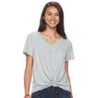 Juniors' So&reg; Oversized Round Hem Pocket Tee, Teens, Size: Small, Med Grey