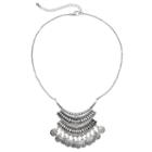 Mudd&reg; Textured Shaky Disc Statement Necklace, Women's, Silver