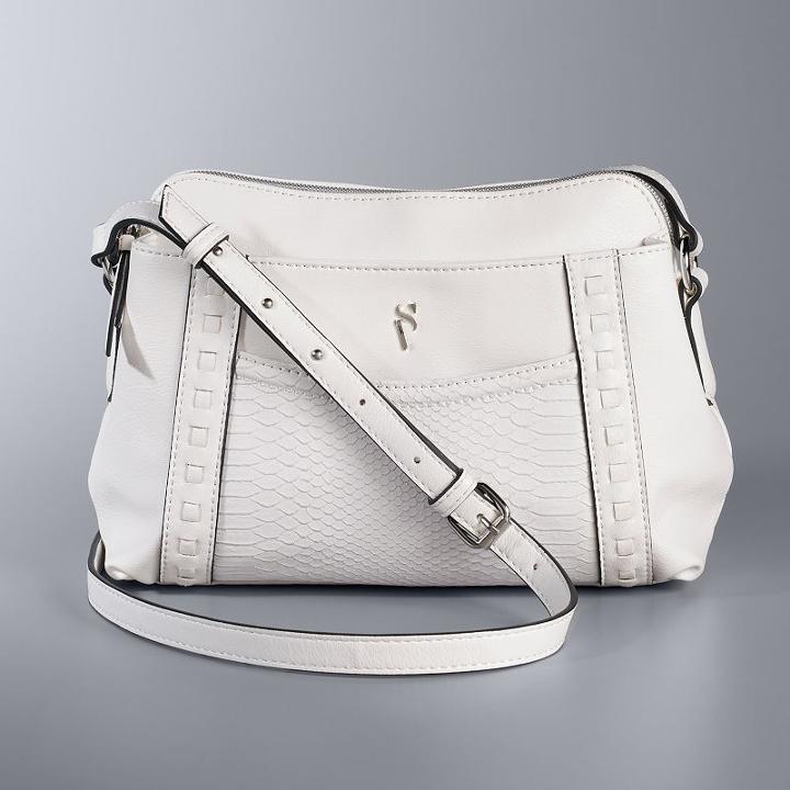 Simply Vera Vera Wang Stanzia Crossbody Bag, Women's, White