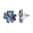 Simply Vera Vera Wang Nickel Free Blue Stone Cluster Stud Earrings, Women's
