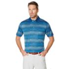 Men's Grand Slam Classic-fit Gradient-striped Driflow Performance Golf Polo, Size: Small, Dark Blue