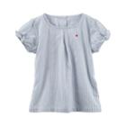 Girls 4-8 Carter's Striped Bow Sleeve Top, Size: 8, Blue (wash)