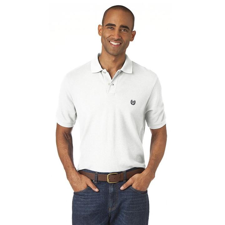 Men's Chaps Solid Pique Polo, Size: Xl, White