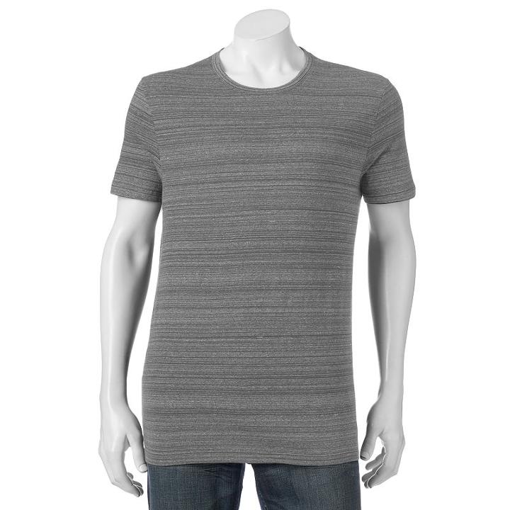 Men's Apt. 9&reg; Modern-fit Striped Tee, Size: Large, Grey (charcoal)