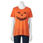 Juniors' Jack-o'-lantern Halloween Graphic Tee, Teens, Size: Medium, Orange