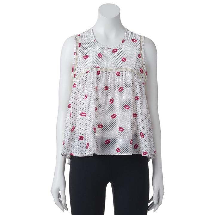 Juniors' Liberty Love Embroidered Tank Top, Girl's, Size: Large, Ovrfl Oth
