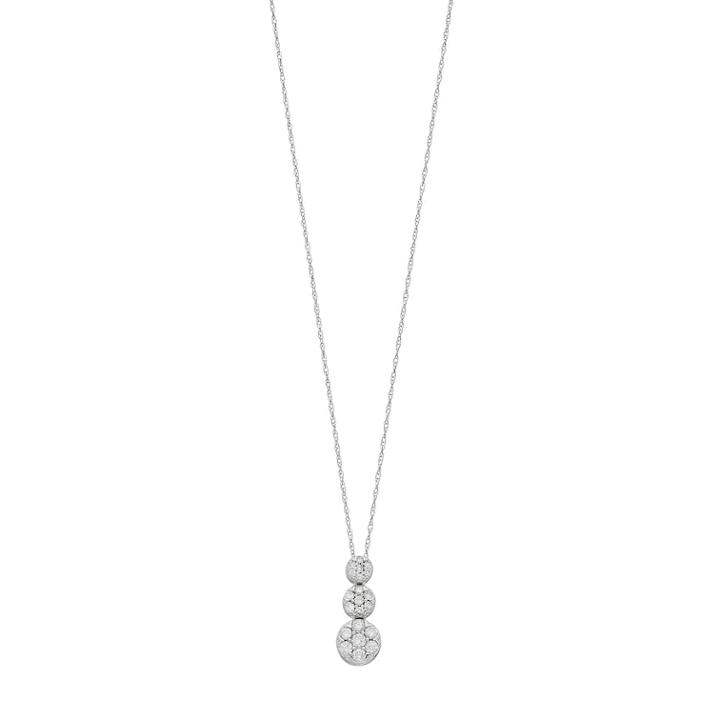 10k White Gold 1/3 Carat T.w. Diamond Graduated Pendant Necklace, Women's, Size: 18