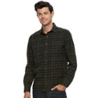 Men's Apt. 9&reg; Slim-fit Plaid Brushed Flannel Button-down Shirt, Size: Xxl Slim, Dark Green