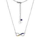 West Virginia Mountaineers Sterling Silver Crystal Infinity Necklace, Women's, Size: 18, Multicolor