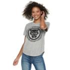 Marvel Black Panther Juniors' Choose Loyalty Tee, Teens, Size: Medium, Dark Grey