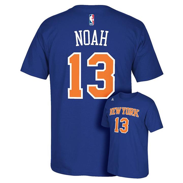 Men's Adidas New York Knicks Joakim Noah Player Tee, Size: Large, Blue