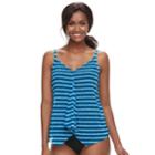 Women's Croft & Barrow&reg; Flyaway Mesh Tankini Top, Size: 8, Med Blue