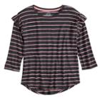 Plus Size Girls 7-16 So&reg; Ruffle Sleeve Top, Size: 14 1/2, Med Grey