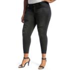Juniors' Plus Size Crave Whiskered Ankle Skinny Jeans, Girl's, Size: 18 W, Black