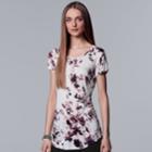 Women's Simply Vera Vera Wang Essential Print Scoopneck Tee, Size: Large, White