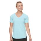 Petite Tek Gear&reg; Easy V-neck Workout Tee, Women's, Size: L Petite, Turquoise/blue (turq/aqua)