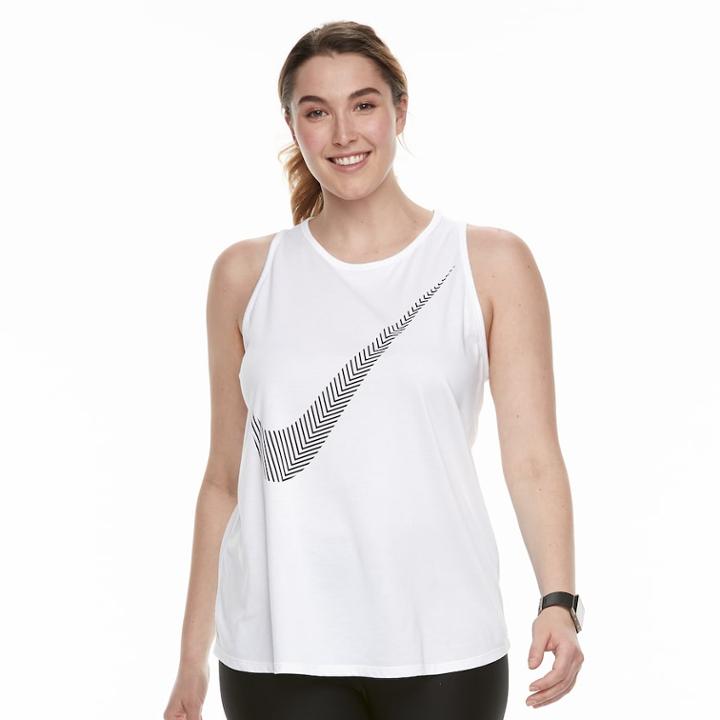 Plus Size Nike Dry Training Swoosh Graphic Tank, Women's, Size: 1xl, White
