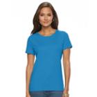 Women's Croft & Barrow&reg; Essential Crewneck Tee, Size: Medium, Blue (navy)