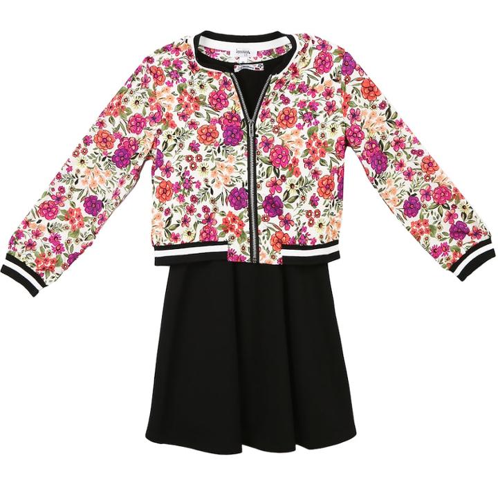 Girls 7-16 Speechless Floral Jacket & Sleeveless Dress Set, Size: 10, White