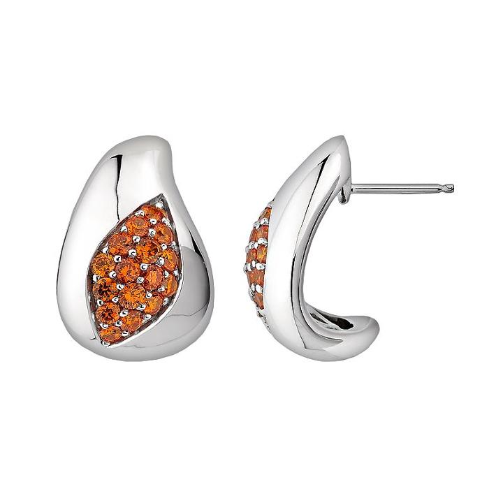 Lotopia Sterling Silver Marquise J-hoop Earrings - Made With Swarovski Cubic Zirconia, Women's