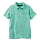 Boys 4-8 Carter's Slubbed Solid Polo, Size: 7, Turquoise/blue (turq/aqua)