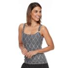 Women's Croft & Barrow&reg; Tummy Slimmer D-cup Tankini Top, Size: 12, Oxford