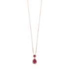 10k Rose Gold 1/6 Carat T.w. Diamond & Ruby Teardrop Pendant Necklace, Women's, Size: 18, Red