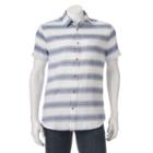 Men's Urban Pipeline Striped Twill Button-down Shirt, Size: Large, White Oth
