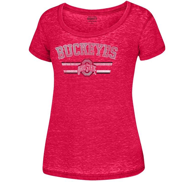 Women's Ohio State Buckeyes Homerun Tee, Size: Xl, Brt Red