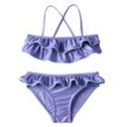 Girls 7-16 So&reg; Ruffle Bikini Swimsuit Set, Size: Xxs (4), Brt Purple