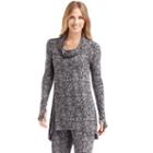 Women's Cuddl Duds Softwear Cowlneck Tunic Top, Size: Small, Silver