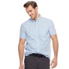 Big & Tall Sonoma Goods For Life&trade; Modern-fit Textured Button-down Shirt, Men's, Size: Xl Tall, Blue (navy)