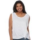 Juniors' Plus Size So&reg; Knot-front Tank, Teens, Size: 3xl, White