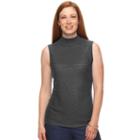 Petite Dana Buchman Sleeveless Mockneck Sweater, Women's, Size: L Petite, Med Grey