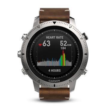 Garmin Fenix Chronos Gps Watch With Leather Watch Band, Brown