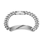 Men's Stainless Steel 1/6 Carat T.w. Black Diamond Id Bracelet, Size: 8.5