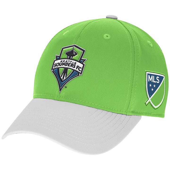 Adult Adidas Seattle Sounders Authentic Team Flex-fit Cap, Size: S/m, Green