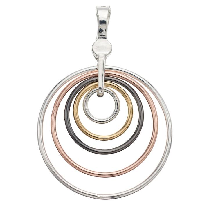 Wearable Art Four Tone Concentric Circle Pendant, Women's, Multicolor