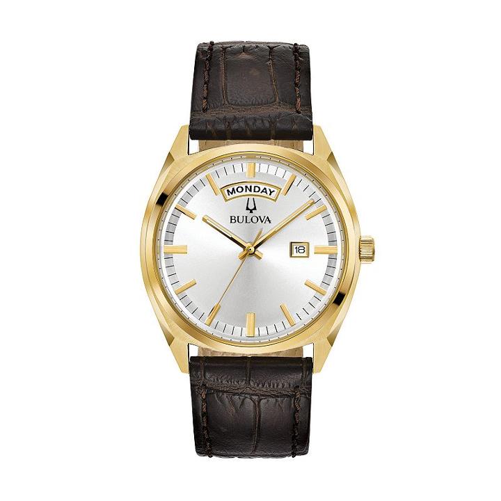 Bulova Men's Classic Leather Watch - 97c106, Size: Large, Brown