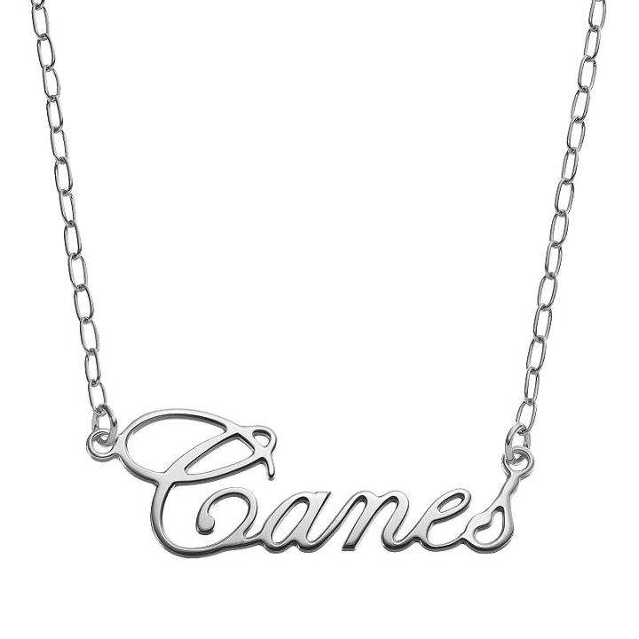 Fiora Sterling Silver Canes Miami Hurricanes Necklace, Women's, Size: 16, Grey